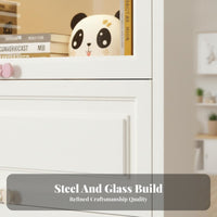particle-proofResistant Glass Door book storage unit Transparent Doors Glass Door Showcase Large Capacity Display Cabinet Multi-Purpose for Collectors, Book Lovers, Professionals, Study Room, Home Office, Bedroom, Retail Spaces