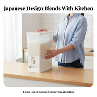 Airtight Seal 15kg Rice Storage Container Large Capacity Measuring Rice Bin with Drawer Single-Press Dispensing for Kitchen