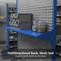 Heavy Duty Tool Shelf High Load Capacity Metal Pegboard Shelf Cold-Rolled Steel Heavy Duty Pegboard Accessory for DIY Enthusiasts, Workshop, Warehouse