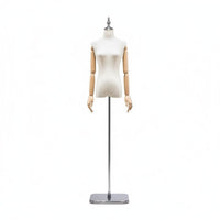 Half Body Dress Form with Stand Stable Metal Base for Trade Display