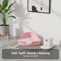 Hare Waste Tray with Grate Water-Resistant Guinea Pig Corner Litter Pan Detachable Design Guinea Pig Toilet for Bunnies
