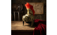 Roman Fighter Helmet Aged Metal Look Costume Accessory for Role-Play