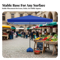 Large Square Outdoor Umbrella Sun Protection Foldable Patio Umbrella for and Marketplace Vendors, Restaurant Owners, Courtyard, Garden, Backyard