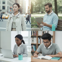 Lightweight Wearable Neck Fan with Digital Display Portable Hands-Unrestricted Neck Fan with LED Display Bladeless for Commuters