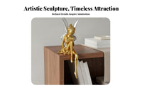 Whimsical Charm Angel Feather Figurine Elegant Design Winged Angel Figurine Intricate Details for Office, Desktop, Bookshelf