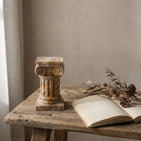 Column Candle Holder Roman StoneTextured Candle Holder Aged Candlesticks for Entryway