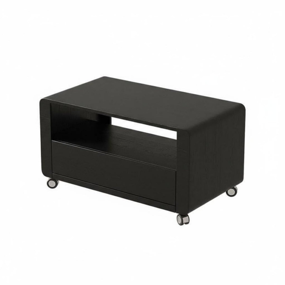 With casters 2-Tier Rolling Side Table Space-Saving Mobile Storage Multi-Functional Household Furniture space-efficient Design for Apartment Dwellers, Homeowners, Office Workers, Living Room, Small Spaces, Bedroom, Kitchen