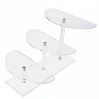 Multi-Tier Design Acrylic Display Riser Versatile Use Tiered Shelf Organizer Highly Transparent Clear Plastic Display Shelf Easy Assembly for Cabinet