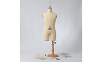 Linen-Like Tabletop Dress Form Split-Leg Female Dress Form Mannequin Size Markings Draping Mannequin Wooden Base for Fashion Designers, Dressmakers, Tailors, Design Workshop, Sewing Studio