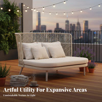 Woven Daybed and Chair Set Nordic Design Wicker Armchair and Table Set sophisticated appearance Outdoor Furniture for Designers, Families, Villa, Patio, Balcony