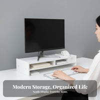 Space-Saving Monitor Stand with Drawer Multi-Functional Monitor Riser with Storage Ergonomic Design for Home Office Users, Dorm Room