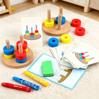 Color Reasoning Board Game Parent-Child Play Matching Toy Cognitive Training Color and Shape Reasoning Game for Ages 3-6, Kids