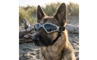 Tinted Lenses Triangular Dog Goggles Curved-Front Shape Dog Goggles Ventilated Frame Pet Gear Adjustable Strap for Outdoor
