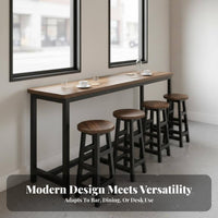 Long Narrow Bar Table Space-Saving Design Narrow Bar Table Modern Design Counter Height Pub Desk for Cafe Owners, Homeowners, Small Areas, Living Room