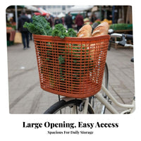 Large Capacity Front Cycle Basket Long-Lasting Front Handlebar Storage Basket Multi-Functional for Commuting