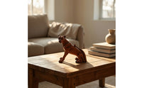 Resin Animal Figurine Carved Wood-Look Figurine Carved Desktop Ornament for Art Collectors, Bookshelf, Office Desk, Mantel