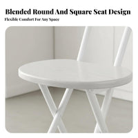 Foldable Design Portable Backrest Seat Space-Saving Folding Chair Lightweight Collapsible Stool No Assembly Required for Street Vendors, Homeowners, Dormitory, Dining Room, Small Apartments, Outdoor Events