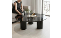 Glass Surface Table Table Easy to Clean Modern Coffee Table Scratch Resistant Living Room Furniture for Families, Balcony, Office Lounge