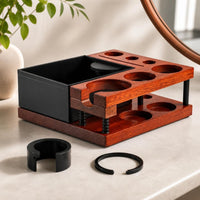 coffee Tamping Station Anti-Slip coffee Tamping Station with Tamper Holder Easy-to-Clean Portafilter Stand, with Spring for Baristas, Cafe