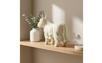 Halloween Highland Cow Ghost Figurine Resin Highland Cow Ghost Statue Cream-White Decor Farmhouse for Decorators