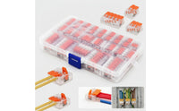 75 Pieces Wire Connector Assortment with Case Transparent 5 Conductor Connector Reusable Lever Wire Connectors for Junction Boxes, Lighting Projects