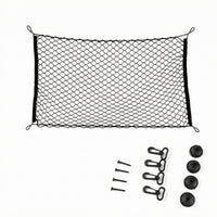 Reinforced Edges Elastic Mesh Cargo Net Corner Hooks Trunk Cargo Net 110 X 60 Cm Mesh Trunk Organizer Mounting Screws Included