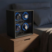 Vertical Watch Winder Cabinet Ebony-Grain Automatic Watch Winder Quiet Luxury for Office