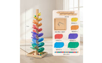 Wooden Music Tree with Beads Sensory Marble Run Colorful for Classroom, Toddlers