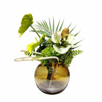 Artificial Floral Centerpiece Easy to Clean Modern Faux Flower Vase Hand Finished Fake Plant Arrangement for Living Room, Store Display