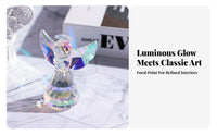 Faceted Glass Angel European Design Spectral Angel Statue Reflects Iridescent Display House Decoration for Collectors, Mom, Living Room, Hotel