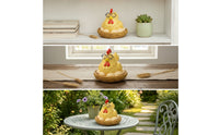 Chicken Figurine Sculpted Shelf-Sitting Chicken Figurine Adorable Hand-Painted for Collectors, Bookshelf, Garden