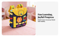 Flap-Top Felt Activity Backpack Adjustable Straps Soft Structured Backpack Sturdy Materials Kids Busy Bag Roomy Main Compartment