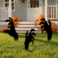 5 Pieces Outdoor Skeleton Hand Yard Stakes Black Skeleton Hand Garden Stakes Haunted Eerie for Halloween