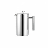 Stainless Steel Plunger Pot Fine Mesh Strainer Plunger Pot Coffee Maker Heat Resistant Double Wall Coffee Pot for Camping