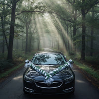 Wedding Car Flower Kit Realistic Faux Flowers V-Shape Car Hood Decoration Bridal Vehicle Floral Decor Easy to Install Paint-Safe