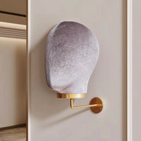 Mannequin Head Display Stand Velvet Covered Wall Attached Mannequin Head Lightweight Hat Display with Metal Hook for Salons