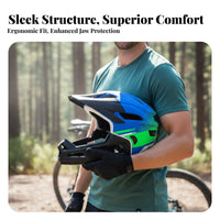 face Mountain Bike Helmet Impact Resistant Trail Mountain Biking Helmet Lightweight Guarding Gear for Downhill Riders, Trail Riding