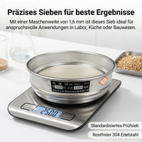Stainless Steel Test Sieve 20 cm, Lab Sieve for Particle Size Determination, Analytical Sieve for Precise Measurement, Corrosion-Resistant