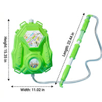 Water Blaster Backpack, Large Capacity 8L Water for Kids, Continuous Flow Reciprocating Watergun Polymer Summer Toy for Garden Play