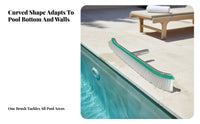Dense Bristles Curved Edge Pool Brush Pole Connector Aluminum Pool Brush