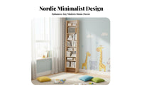 Slim Profile Leaning Ladder Bookcase Space-Saving Design Ladder Bookcase Sturdy Construction Book Rack Multi-Functional for Children, Apartment Dwellers, Homeowners, Small Areas, Kid's Room, Home Office, Bedroom