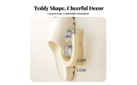Wall-Mounted Slipper Rack Drill Installation Bear-Themed Shoe Holder Draining Design Storage Solution for Families, Washroom, Restroom, Entryway