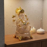 Transparent Resin Elephant Deity Figurine Clear Finish Elephant Deity Statue Elephant-Headed Deity Statue Good Fortune Elephant
