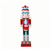 Wooden Nutcracker Figurine Holiday Nutcracker Guard Classic Tabletop Ornament for Mantel