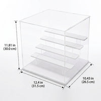 Acrylic Display Cabinets, Clear Model Display Case with Lid & Internal Shelves, Dustproof Collectible Display Case for Figurines, 31.5cm