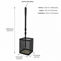 Telescopic Aluminum Alloy Ball Retriever, Mobile and Practical Ball Collector for Back Protection, Capacity 120 Balls