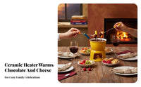 Ceramic Fondue Set High-Temperature Resistant Chocolate Melting Pot Even Heat Distribution Candle Heated Melting Pot for Couples, Sweet Treat Moment
