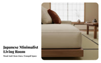 Minimalist Japanese Aesthetic Corner Couch Minimalist Design Walnut Base Sectional Sofa Sturdy Construction Japanese Aesthetic Textile Sofa