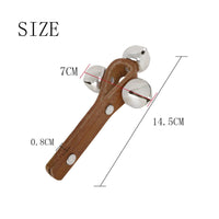 Leather Hand Bell Handheld Tinkle Bells with Strap Smooth Percussion Instrument for Teachers, Classroom, Home