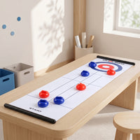 Tabletop Curling Set with Roll-up Mat Lightweight Tabletop Curling Game Foldable